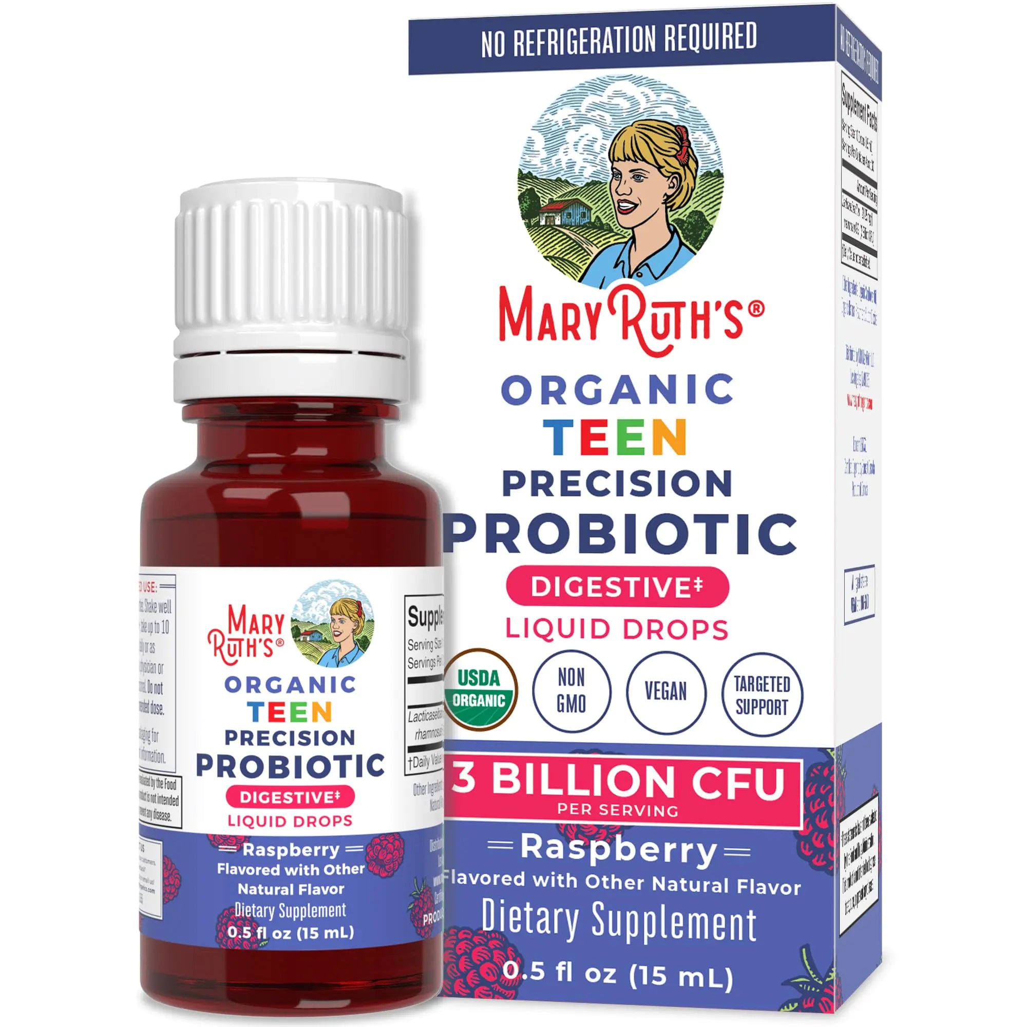 MaryRuth Organics USDA Organic Liquid Probiotic Drops for Teens | Gut Health | Digestive Health | Occasional Digestive Discomfort | Overall Health and Wellness | Non GMO | Vegan | 30 Servings