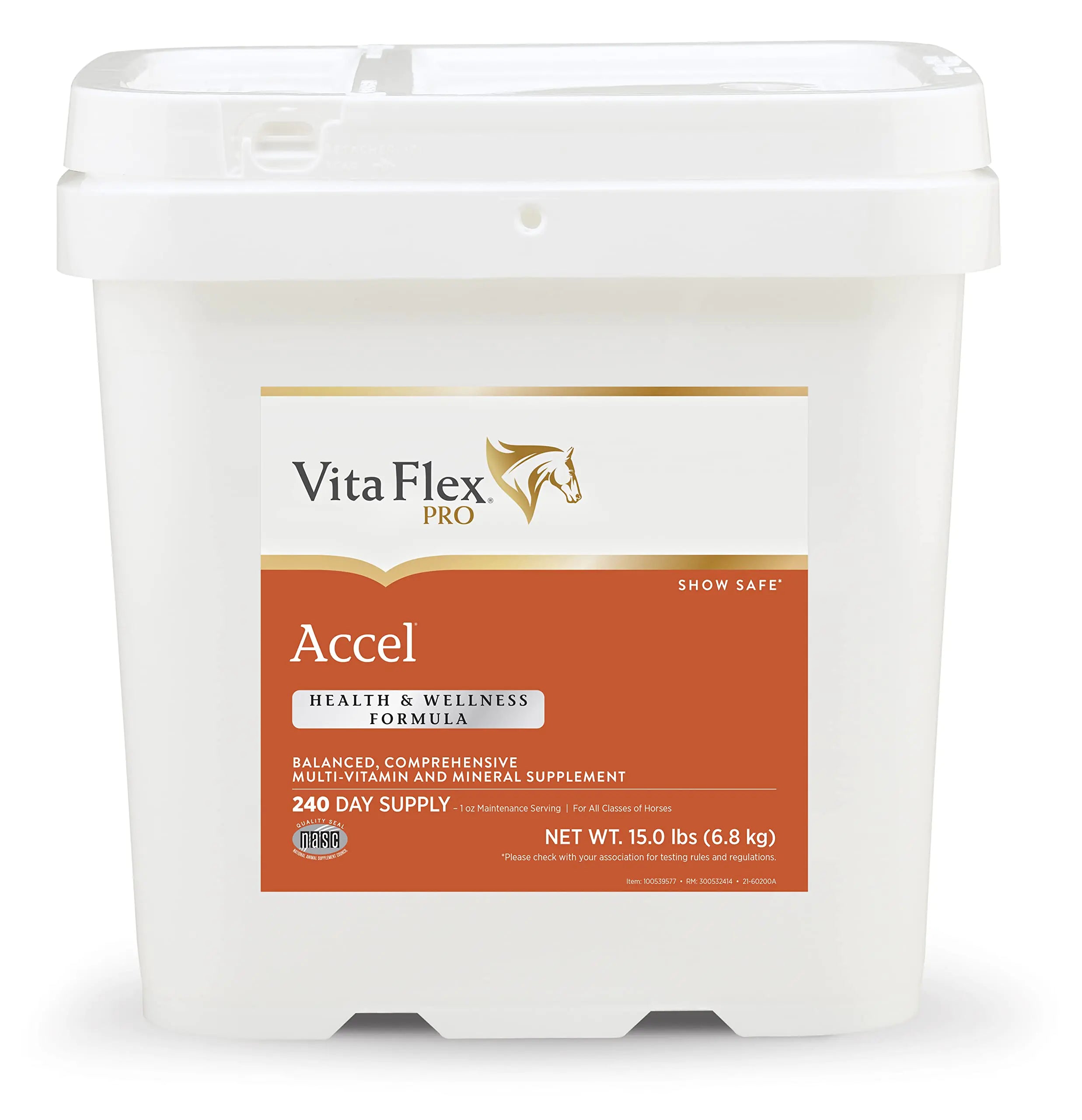 Vita Flex Pro Accel Health & Wellness Formula Horse Supplement 15 Pounds 240-Day Supply
